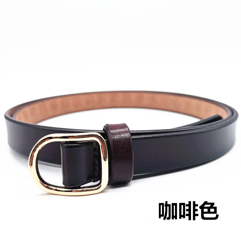 免打孔女士皮带二层牛皮腰带女真皮中腰收腰女款简约百搭无孔带详情图5