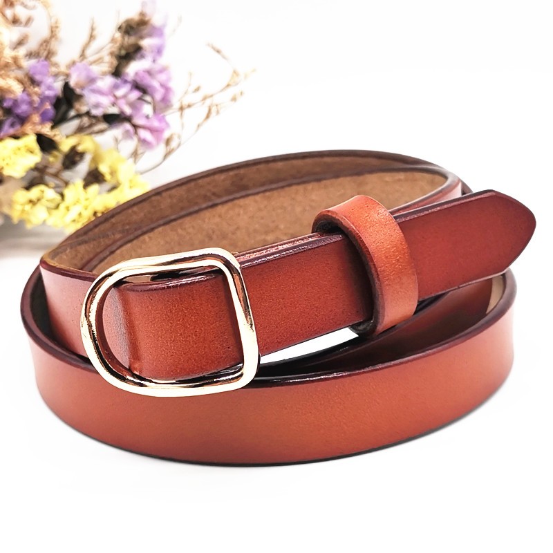 免打孔女士皮带二层牛皮腰带女真皮中腰收腰女款简约百搭无孔带详情图6