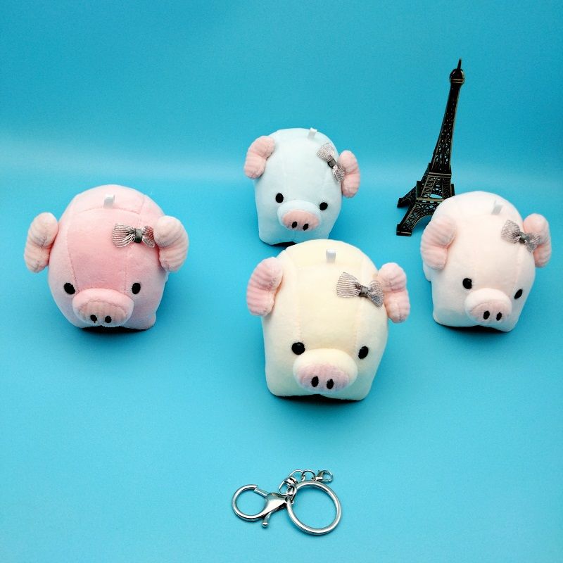 New creative plush pig keychain lovers pig key chain bag pendant doll