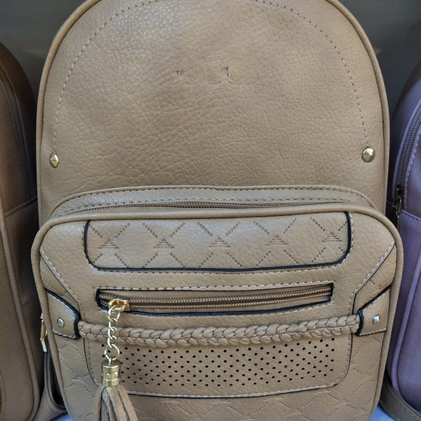 Women's fashionable backpack with braids