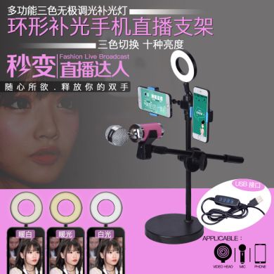 Manufacturer mobile phone live fill light beauty light LED ring light mobile phone tablet lazy stand