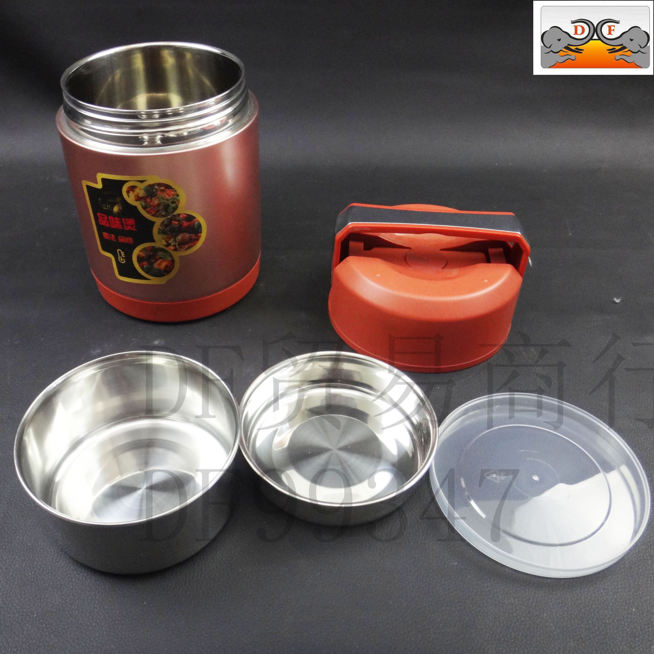 DF99347 Taste Pot Heat preservation anti-overflow Stainless steel vacuum heat preservation pot Gift, Large capacity three-layer heat preservation bucket bento pot DF Trading House