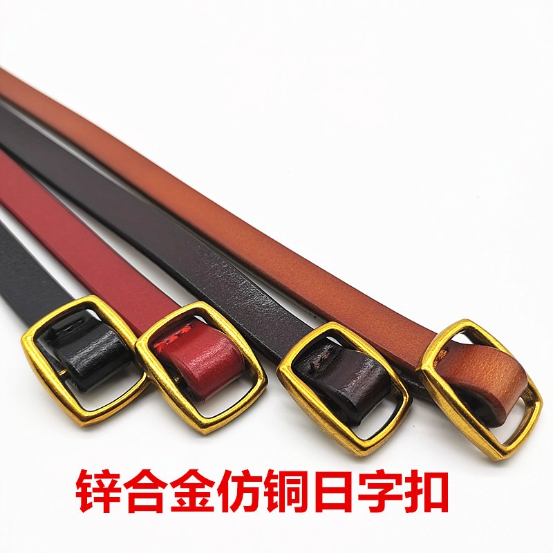 真皮皮带女细腰带女士二层牛皮细带女款简约百搭配服饰打结Tide product详情12