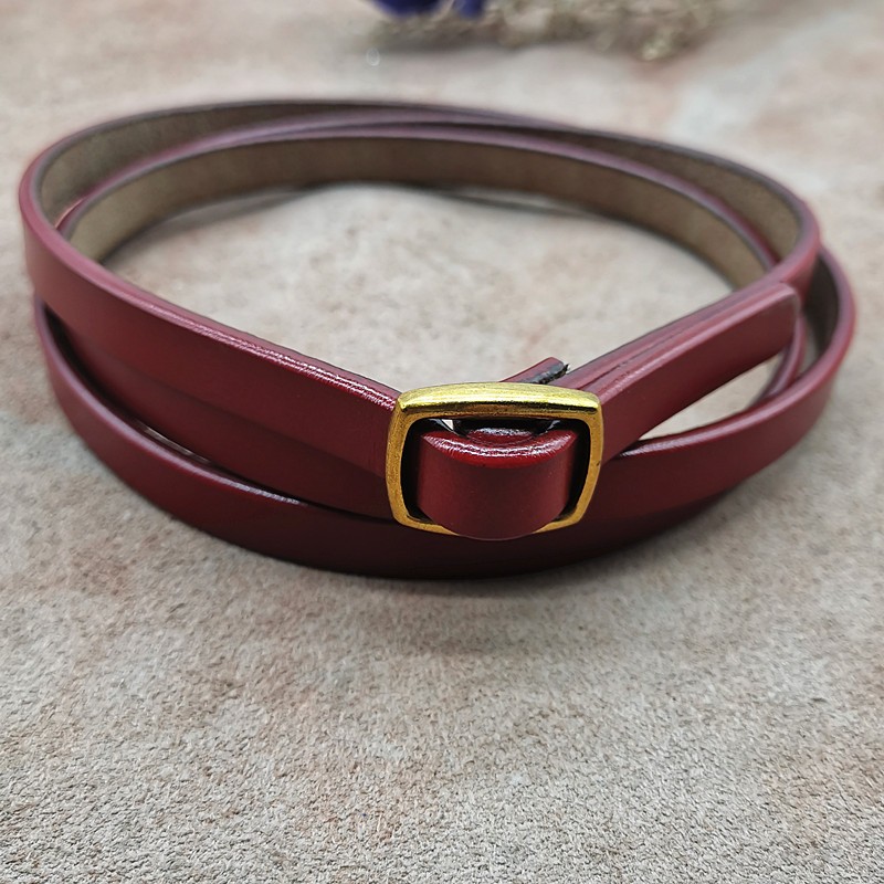 真皮皮带女细腰带女士二层牛皮细带女款简约百搭配服饰打结Tide product详情1