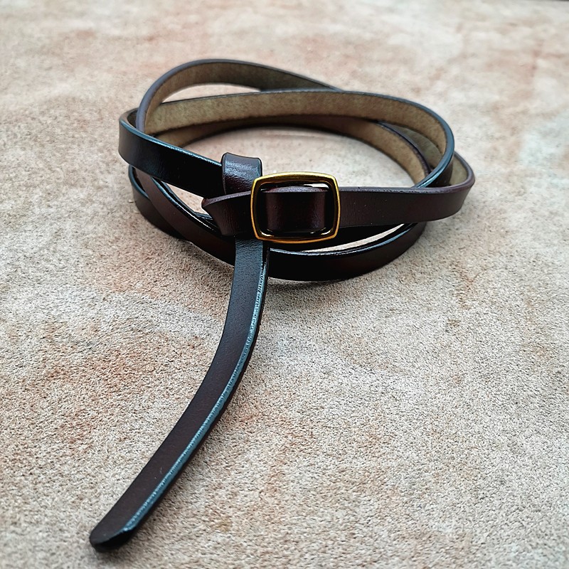 真皮皮带女细腰带女士二层牛皮细带女款简约百搭配服饰打结Tide product详情6