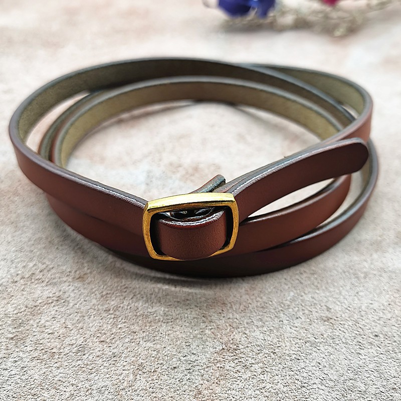 真皮皮带女细腰带女士二层牛皮细带女款简约百搭配服饰打结Tide product详情4