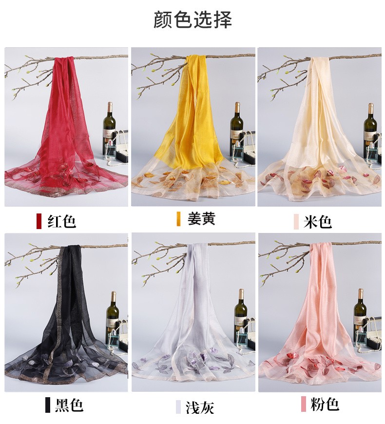 简爱丝缘真丝丝巾桑蚕丝围巾女春秋冬季妈妈洋气百搭时尚薄款送礼详情图4