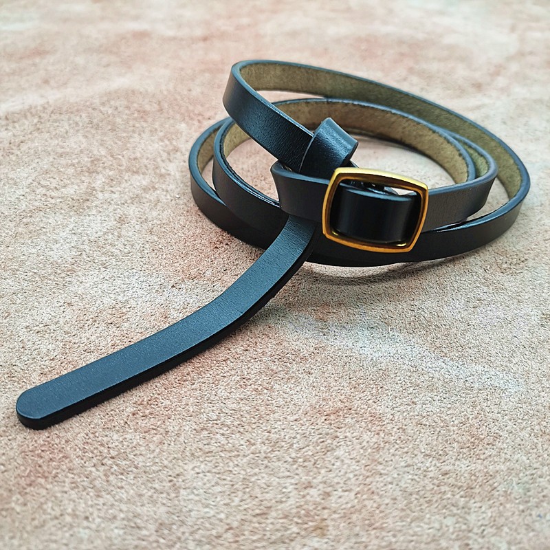 真皮皮带女细腰带女士二层牛皮细带女款简约百搭配服饰打结Tide product详情7