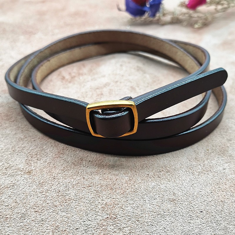 真皮皮带女细腰带女士二层牛皮细带女款简约百搭配服饰打结Tide product详情3