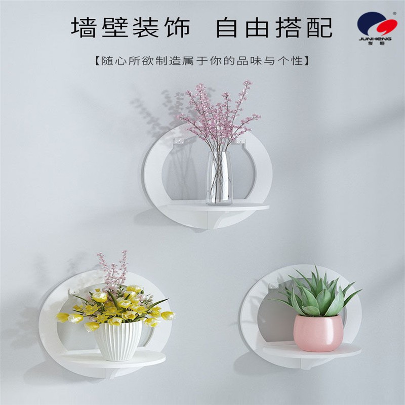 免打孔床头置物架挂墙花架墙上隔板木塑墙面摆件详情8