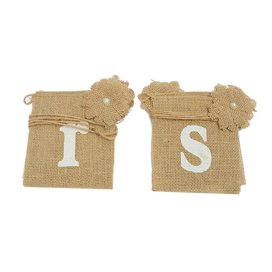 厂家直销 创意婚庆派对拉旗 麻布燕尾旗 MR MRS DIY环保创意个性