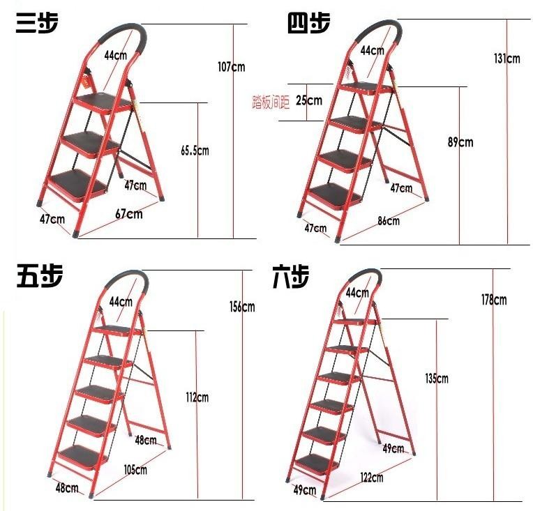 梯子家用室内折叠梯加厚人字梯钢管扶梯家庭爬梯四步五步六步楼梯详情图3