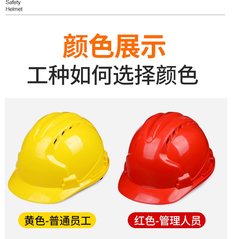 国标工地安全帽安全头盔透气加厚建筑工程施工头帽领导头盔详情图2