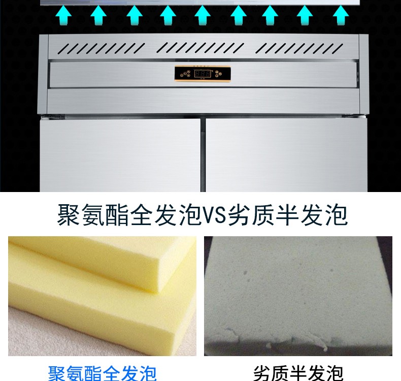 Plug-in baking refrigerator, air-cooled baking tray cabinet, vertical refrigeration and freezing pastry cabinet, four-door low-temperature quick-freezing freezer detail image 7