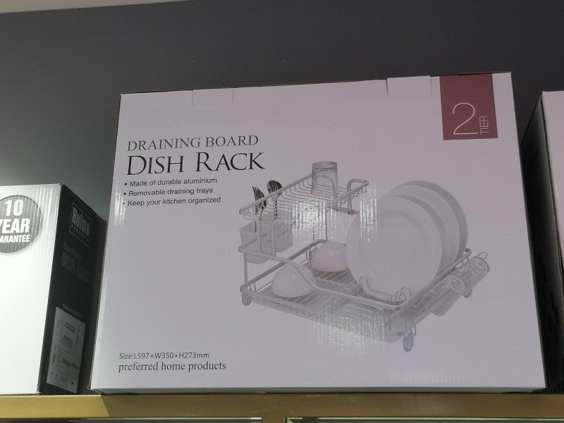 Two-layer aluminum bowl rack disassembly and assembly in silver detail image 3