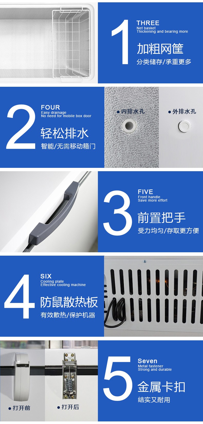 速冻卧式冰箱冷柜大冰柜详情图6