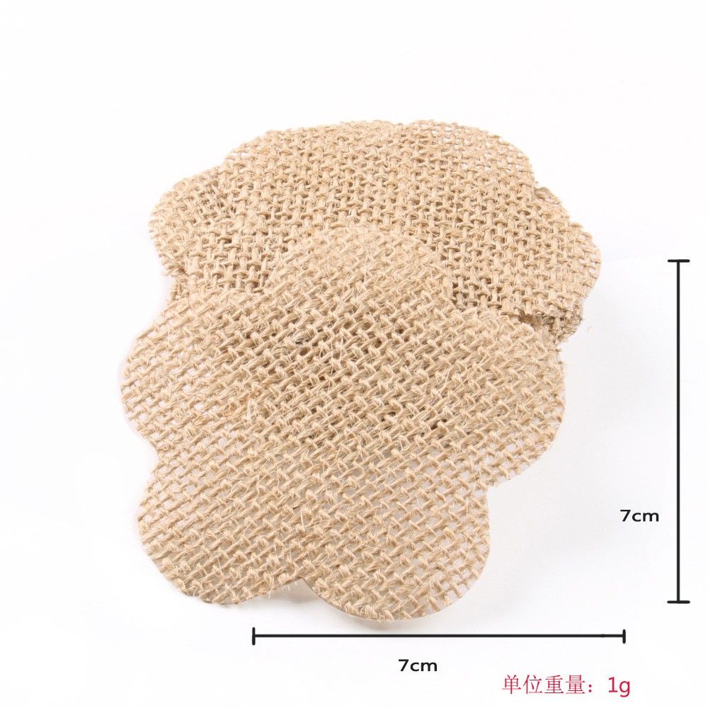 欧美圣诞婚庆装饰 工艺复古麻布片 10片/包 爱心 梅花 圆形麻布片详情图8