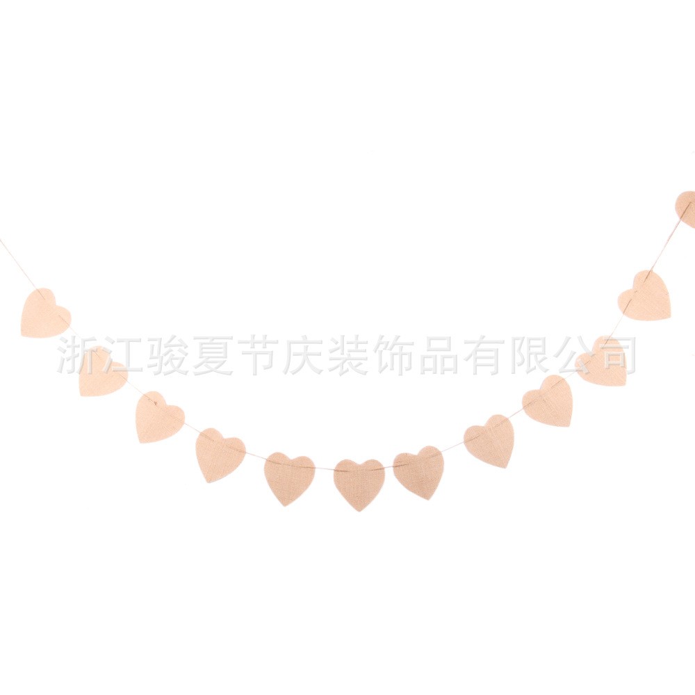 骏夏 diy手工辅料 欧美节日宴会圣诞婚庆派对装饰爱心片串旗详情图9