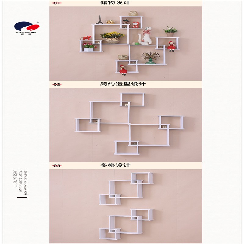 现代时尚墙上隔板置物架创意展示架背景墙壁装饰简约风隔板详情图3