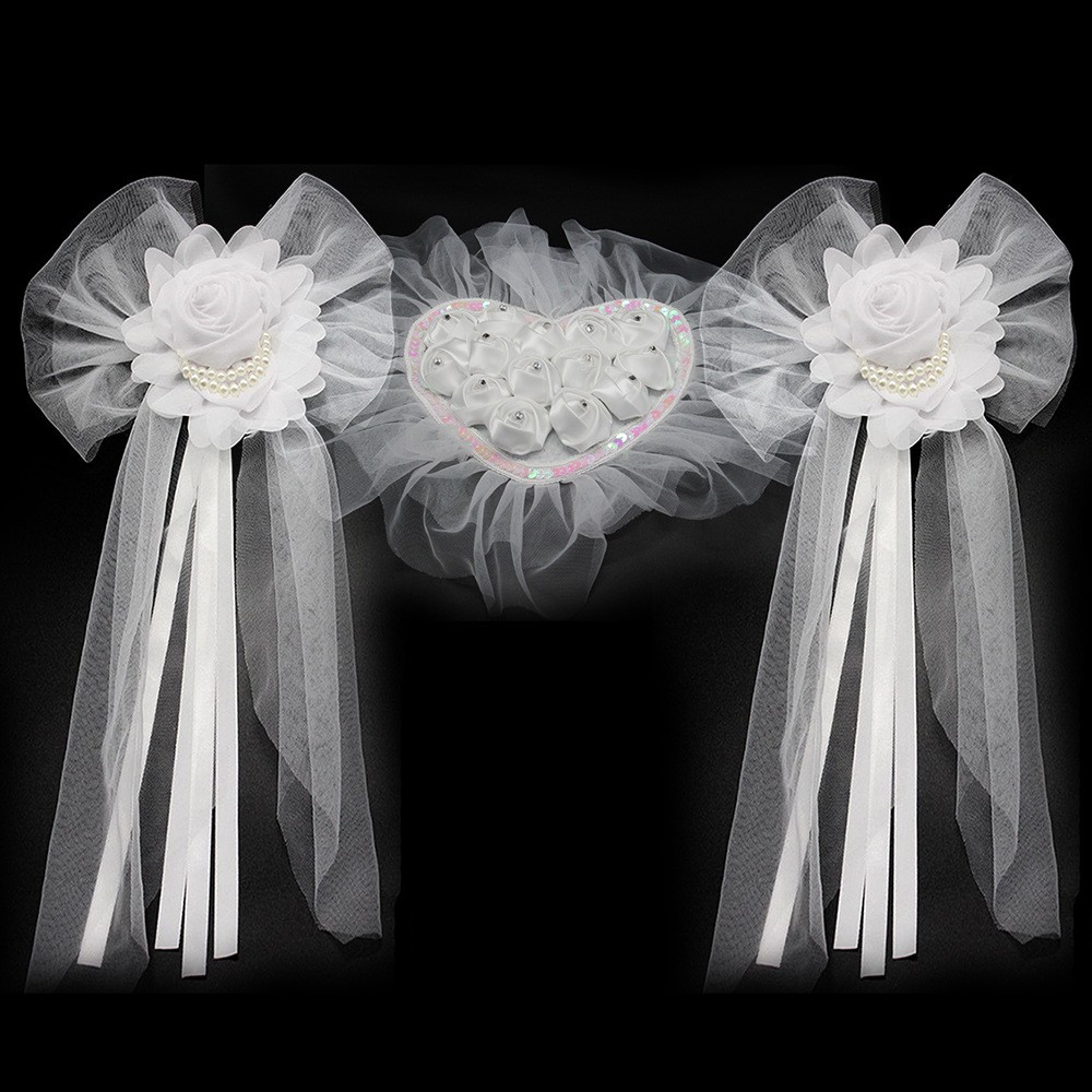 婚车装饰 节日派对装饰 汽车装饰蝴蝶结 椅子后背装饰胸花 大号详情图8