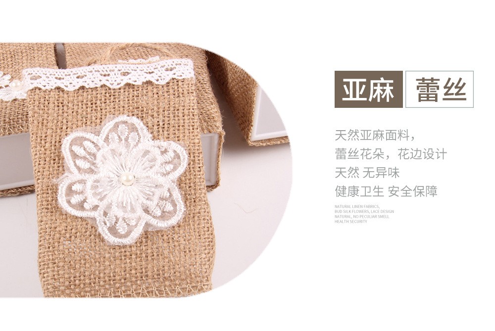 DIY环保婚庆派对装饰袋 迷你糖果麻布袋 小礼品收纳袋麻布小花篮详情图8