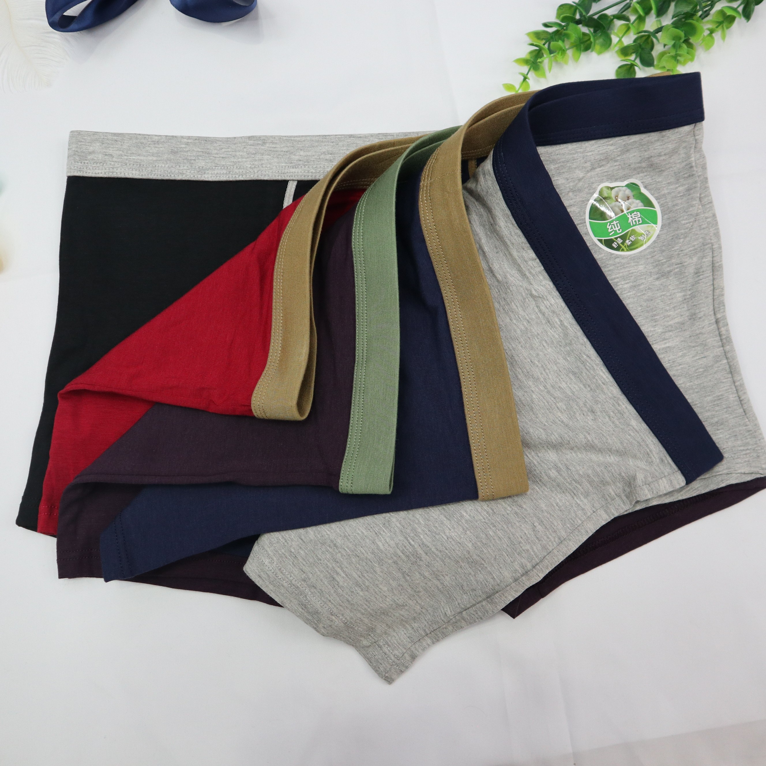 厂家经典热销男士内裤纯棉运动平角裤透气亲肤舒适U凸全棉四角裤详情图4