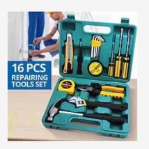 16pcs五金工具组合套装 家用工具箱 扳手羊角锤
