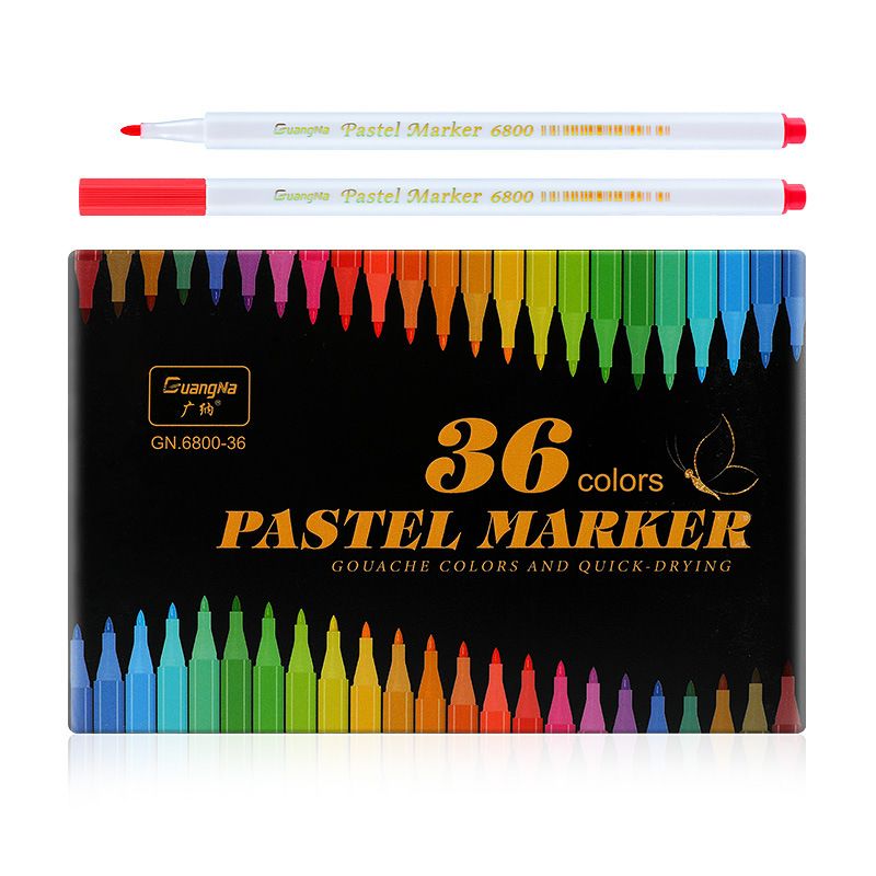 跨境广纳6800粉彩笔12色24色36色套装水彩笔相册涂鸦笔金属彩色笔详情图5