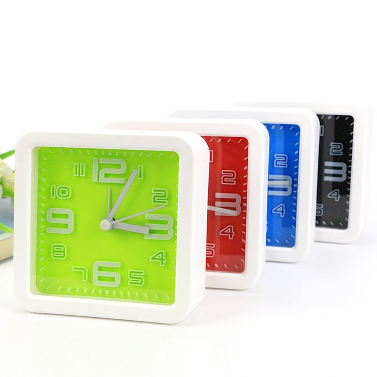 Wholesale of cheap and simple square plastic alarm clocks for children's laziness, mini stereo digital small alarm clocks