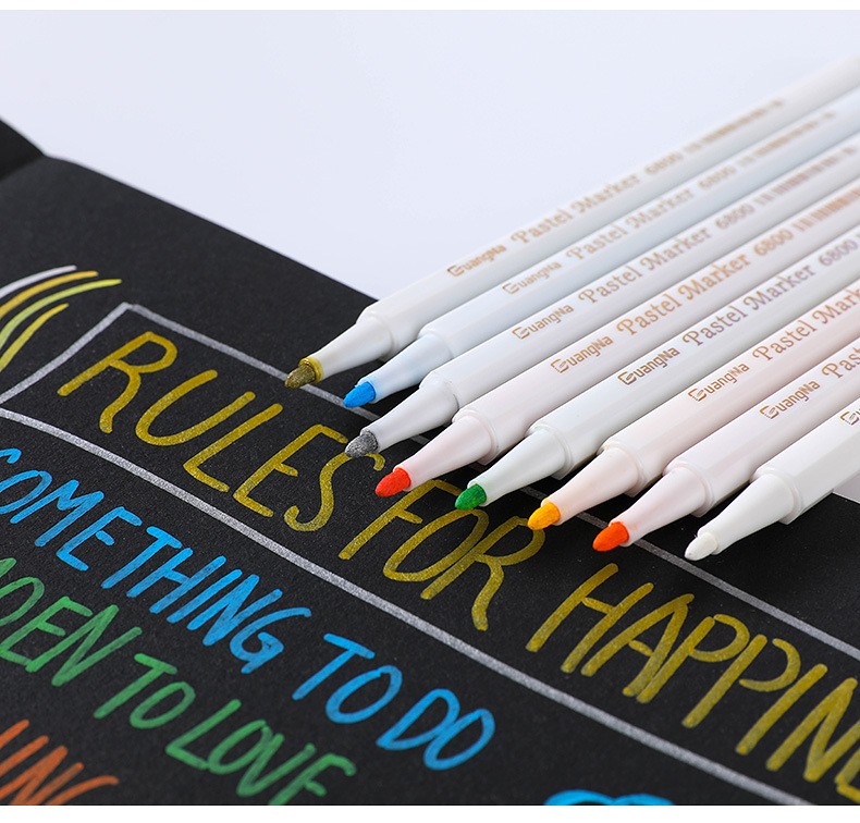 跨境广纳6800粉彩笔12色24色36色套装水彩笔相册涂鸦笔金属彩色笔详情图11