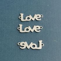 Mirror polished stainless steel accessories DIY necklace bracelet LOVE Pendant