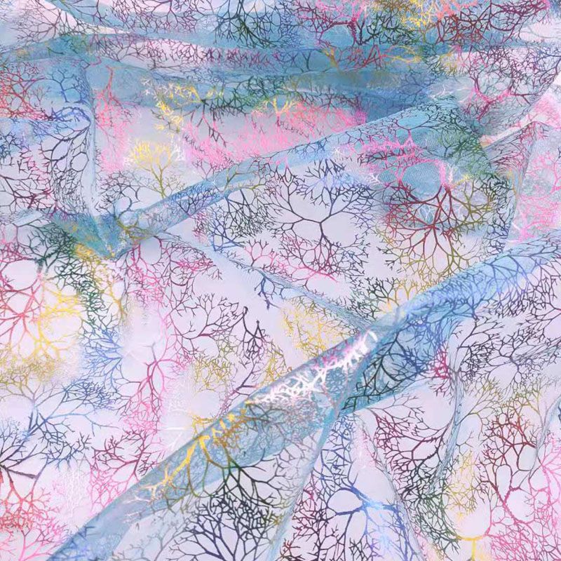 The dazzling starry sky mesh fabric is a gradient non-peeling lace fabric that is popular for taking photos and making DIY handicrafts details Picture