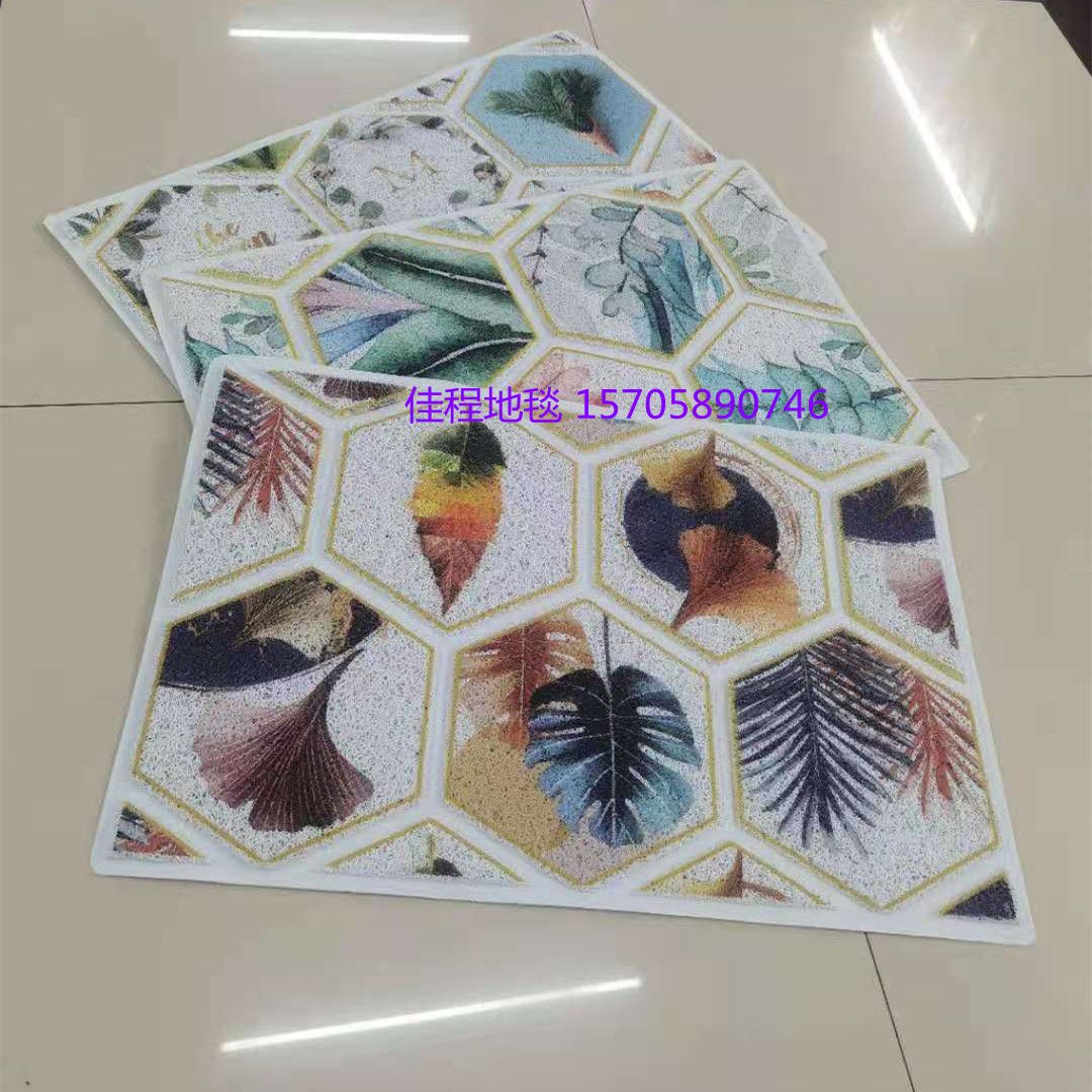 New 3D high-definition checkered three-dimensional spray-painted Indian mat, three-dimensional court print three-dimensional anti-slip mat, foot mat, silk ring door mat full figure