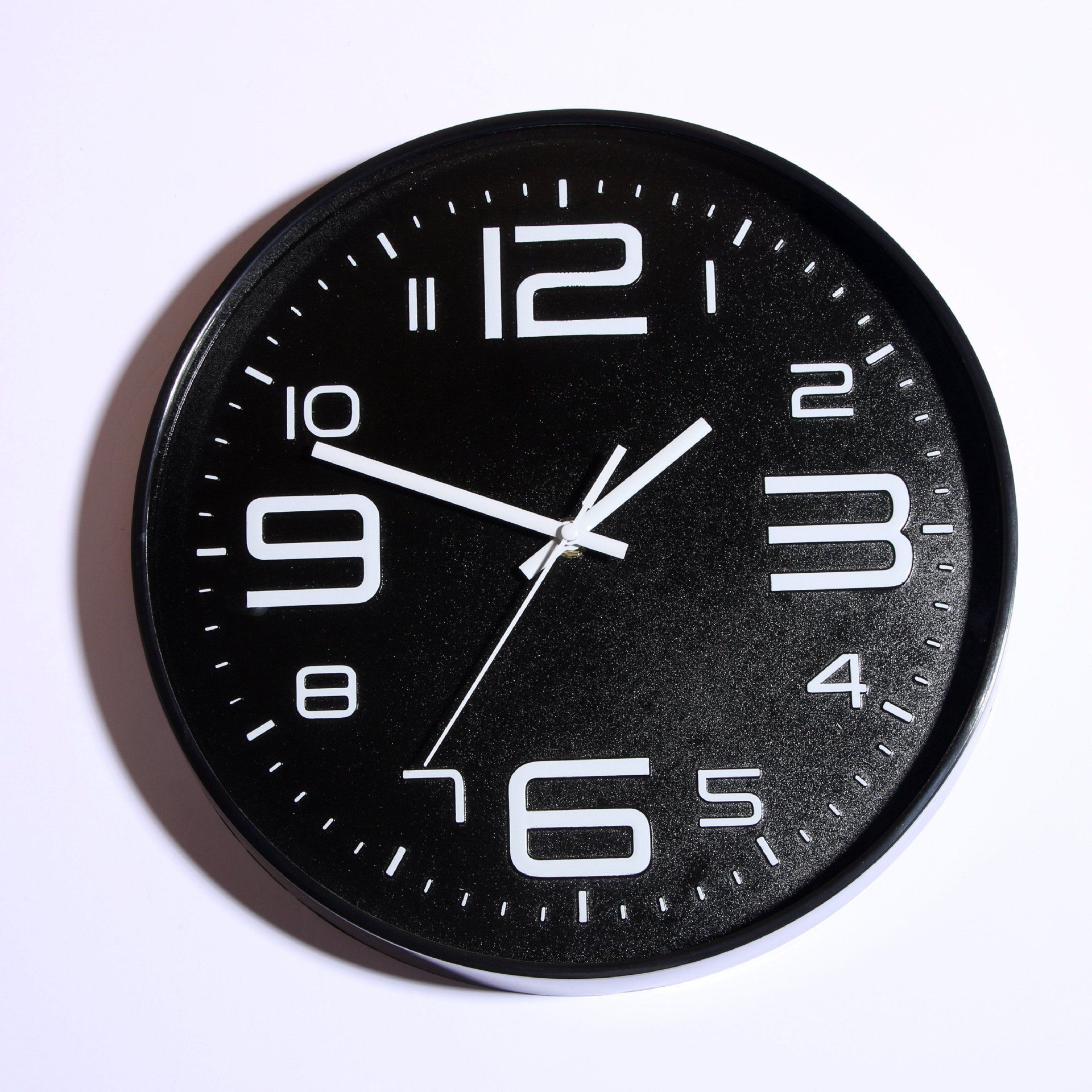 D数字高品质时钟批发12寸亚马逊eBay热卖简约时尚石英钟创意塑料挂钟
