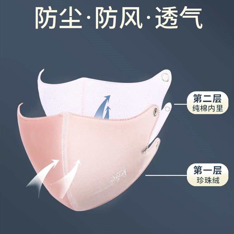   简爱丝缘口罩冬季女可拆卸二合一保暖面罩耳罩男加厚骑行防风防寒透气详情图2