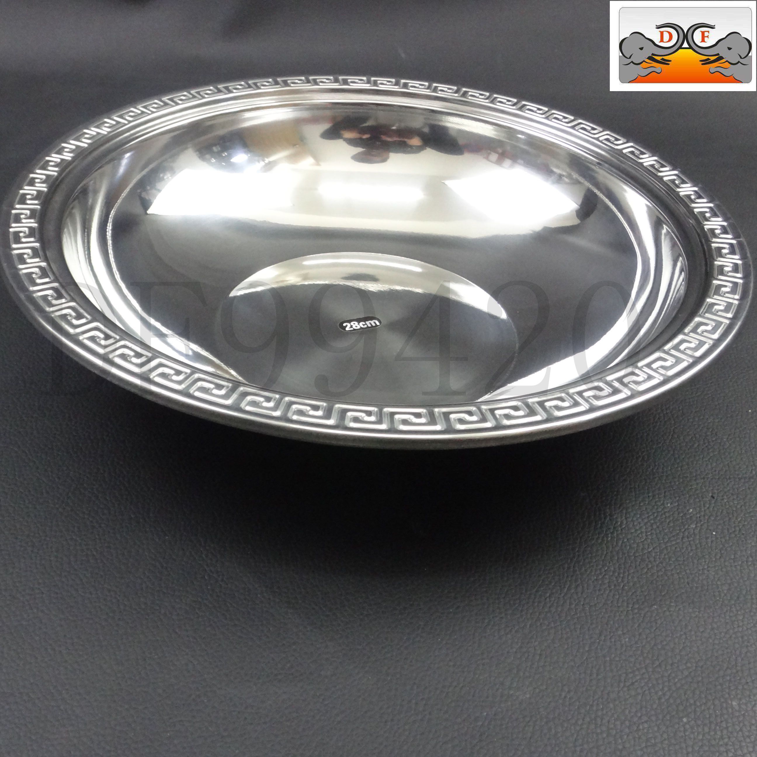 DF99420 宽边多用盆 不锈钢小盆特浅花边小龙虾盘八角捞汁海鲜盘子酸菜鱼肉蟹干锅餐具DF Trading House