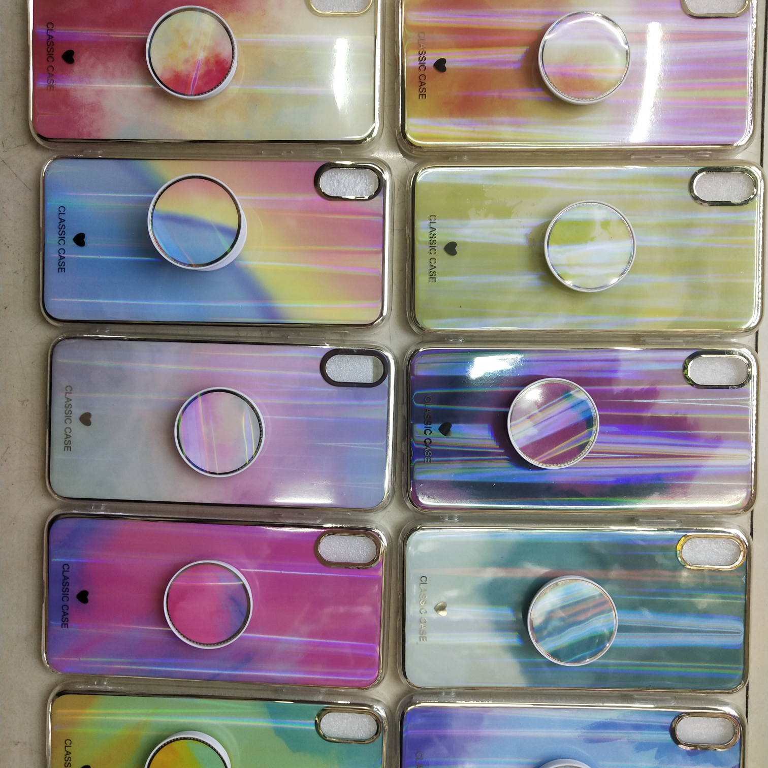 Gold electroplated frame Aurora POP stand phone case
