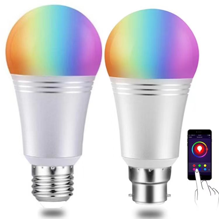 智能LED灯泡 RGB七彩WiFi智能语音调光变色灯家用商用球泡灯