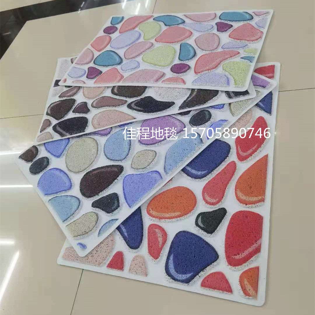 New 3D HD spray Indian mat three-dimensional stone mat three-dimensional simulation pebble non-slip mat mat mat silk ring door mat