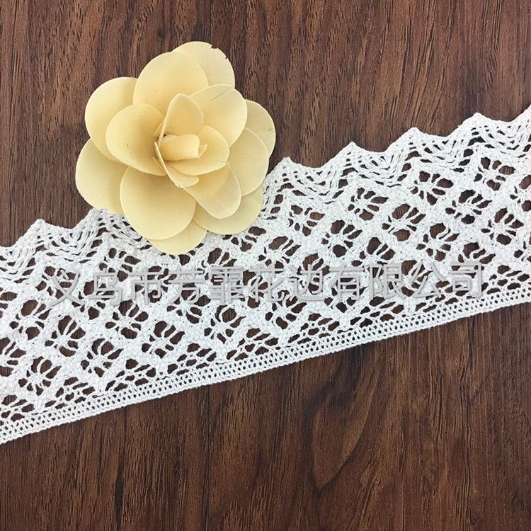 Factory direct sales of 7 cm cotton thread lace, milk silk, polyester water-soluble embroidery clothing, handicrafts and other suitable DIY accessories Application Scenario