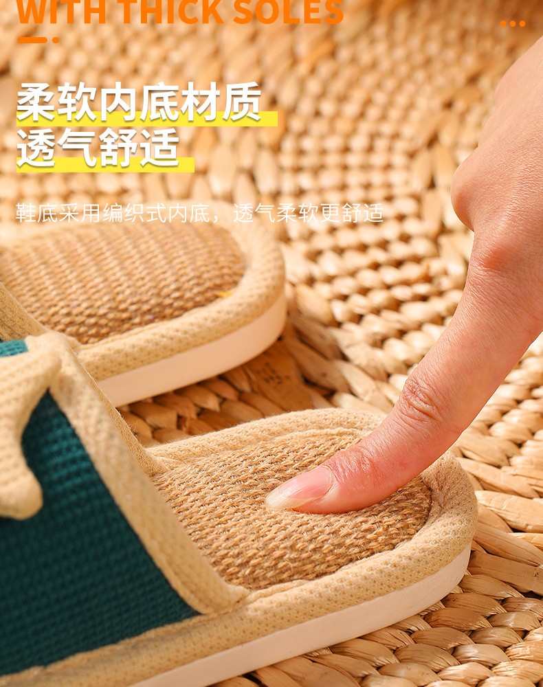 Children's slippers, spring and autumn anti-slip linen cotton slippers, indoor slippers for boys, girls and babies, summer new style detail image 10
