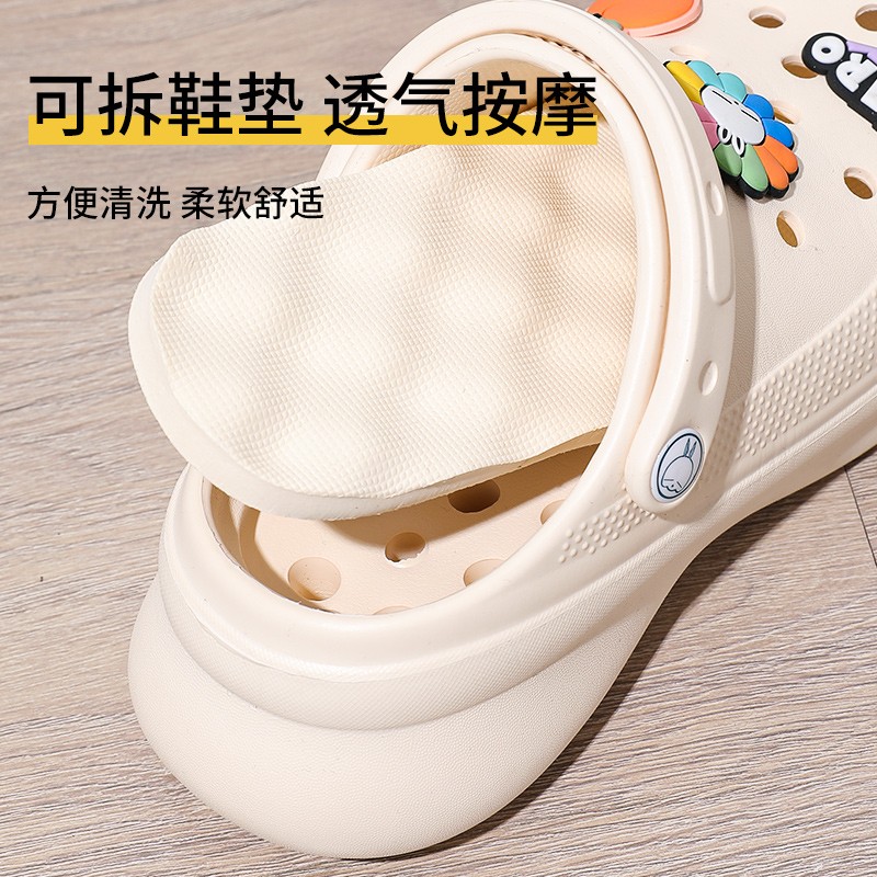 洞洞鞋凉鞋女ins防滑网红可爱卡通厚底包头半凉拖鞋女士夏季外穿详情图7