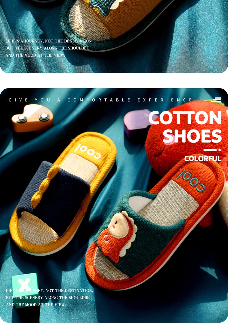 2021 New children's slippers, spring and autumn indoor household boys' and girls' slippers, cartoon anti-slip soft-soled open-toe parent-child slippers detail image 14