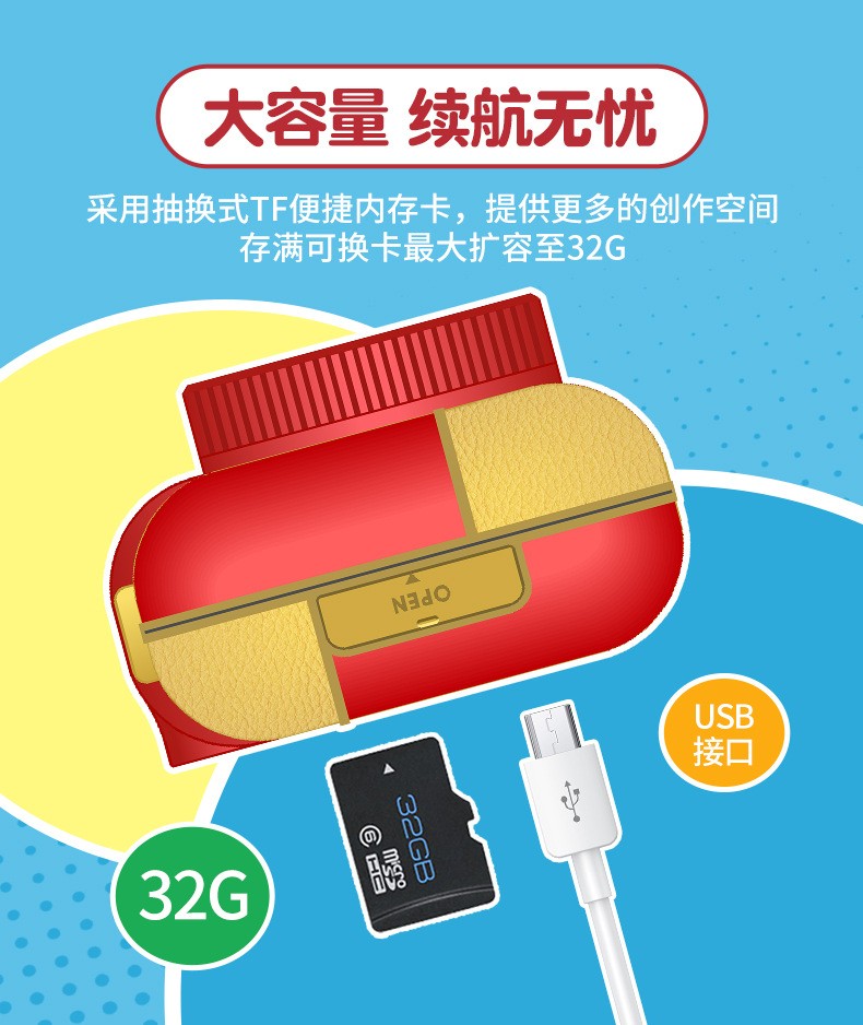 L1跨境儿童数码相机2000万前后双摄2.4寸屏玩具相机礼品详情7