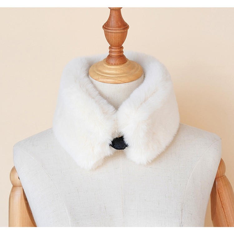 Jane Eyre Siyuan 2021 Dongdaemun, South Korea, imitation Rex Rabbit Fur magnetic Buckle Automatic Snap Plush Scarf, Autumn and Winter Warm Student small scarf detail image 12