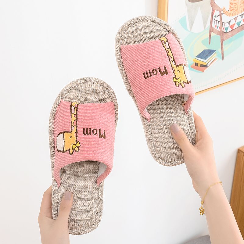 Linen slippers for men, thick-soled anti-slip for home use in spring, autumn and summer, for couples, all-season cooling slippers for men Specification image