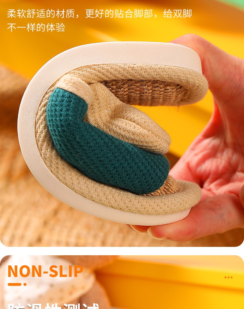 Children's slippers, spring and autumn anti-slip linen cotton slippers, indoor slippers for boys, girls and babies, summer new style detail image 6