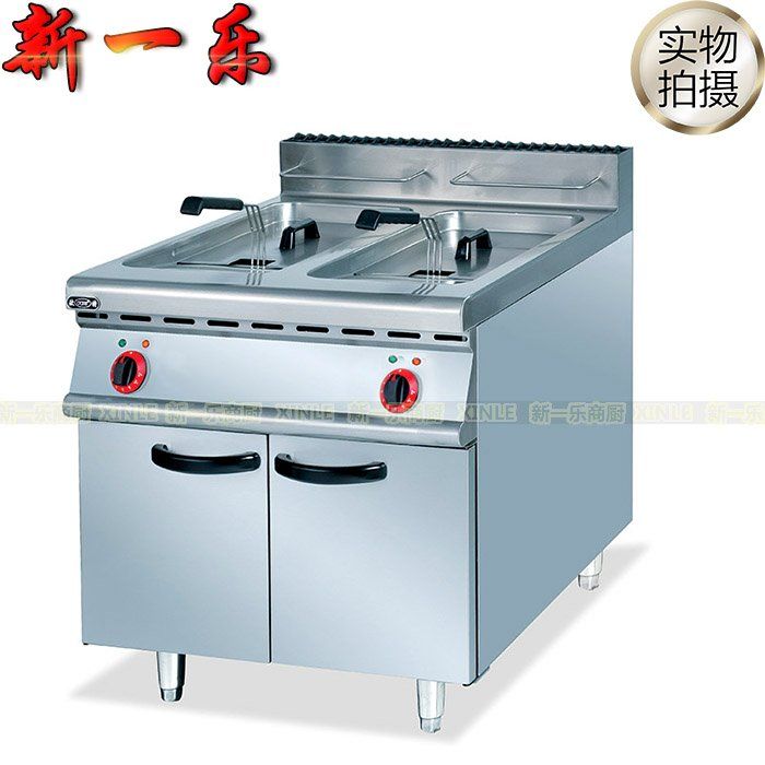 Vertical electric double cylinder fryer with cabinet seat luxury fryer electric fryer fryer frying stove
