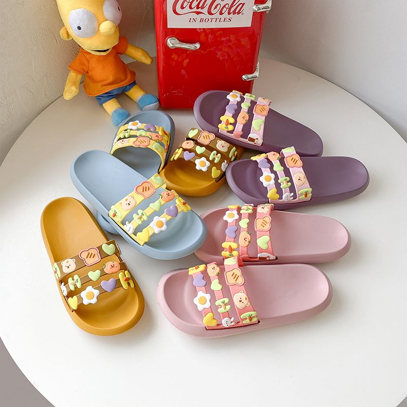 Slippers for women, summer bath, home use, Ins-style cute cartoon, student dormitory, indoor anti-slip soft-soled flip-flops Item Picture
