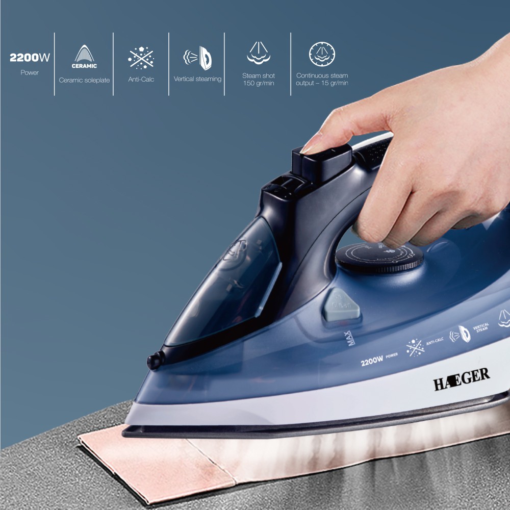RAF European and American standard cross-border household steam iron, handheld hanging electric iron with wire, dry and wet dual-purpose, 2200W detail image 3